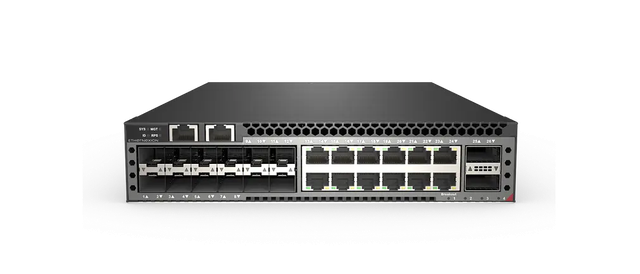 S5412X12TH-2C-EI, Halfsize switch with12x10GSFP+,12x10GBase-T,2x100GQSFP28, L3 Management Switch product image